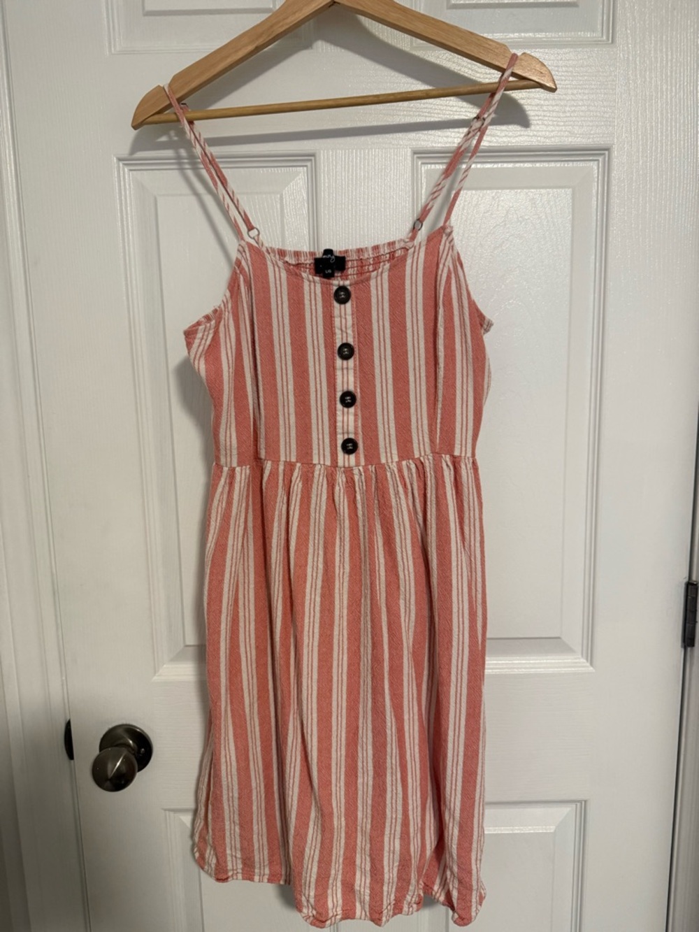 Pink Stripe Button-Front Sundress